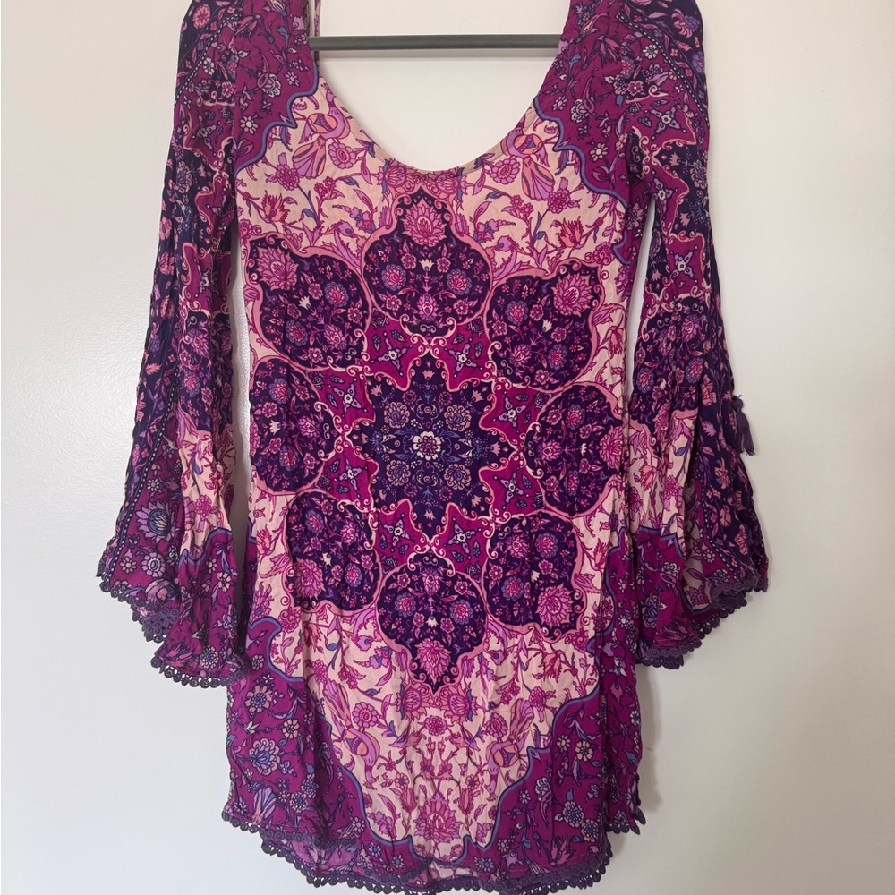 Spell Pink and Purple Patterned Dress
